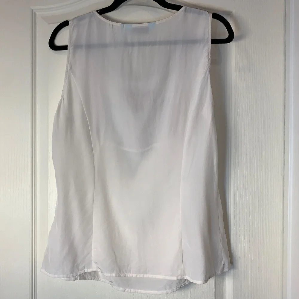 GUESS Marciano Silk Beaded Boho Tank White Multicolor Embellished Top L Festival - Picture 3 of 11